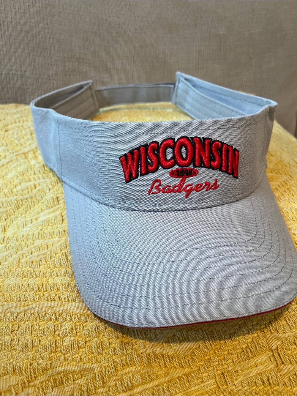 Wisconsin Badgers Gray Visor with Red Logo